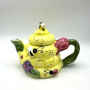 Beehive Teapot By Betallic Inc. w/ Tulip and Rose (for Decorative Use Only)